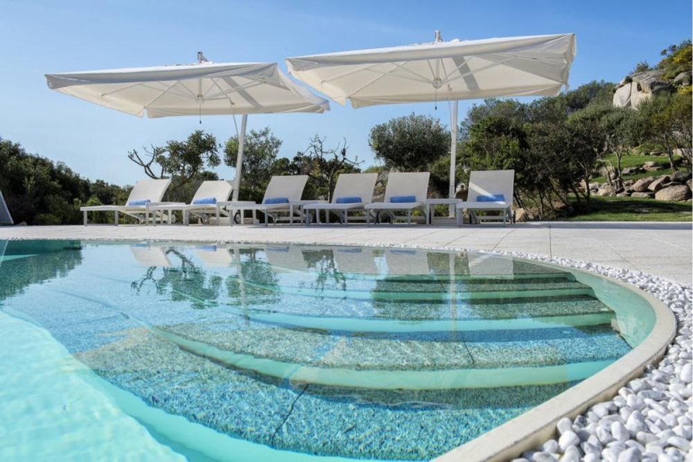 Зонт профессиональный 3х4 м Scolaro Rimini Braccio, белый, слоновая кость