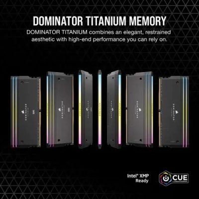 Оперативная память CORSAIR Dominator Titanium RGB, 32 Гб DDR5 (2x16 Гб), CL34, 7200 МГц, (CMP32GX5M2X7200C34)