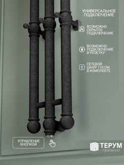 Полотенцесушитель Винтаж 3 120х16 Черная кожа