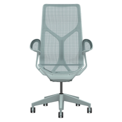Кресло Herman Miller Cosm, высокая спинка, цвет Glacier, подлокотники «лепестки» (Leaf)