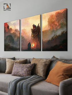 Картина на стену модульная Black Myth Wukong Bridge, 150 см х 70 см