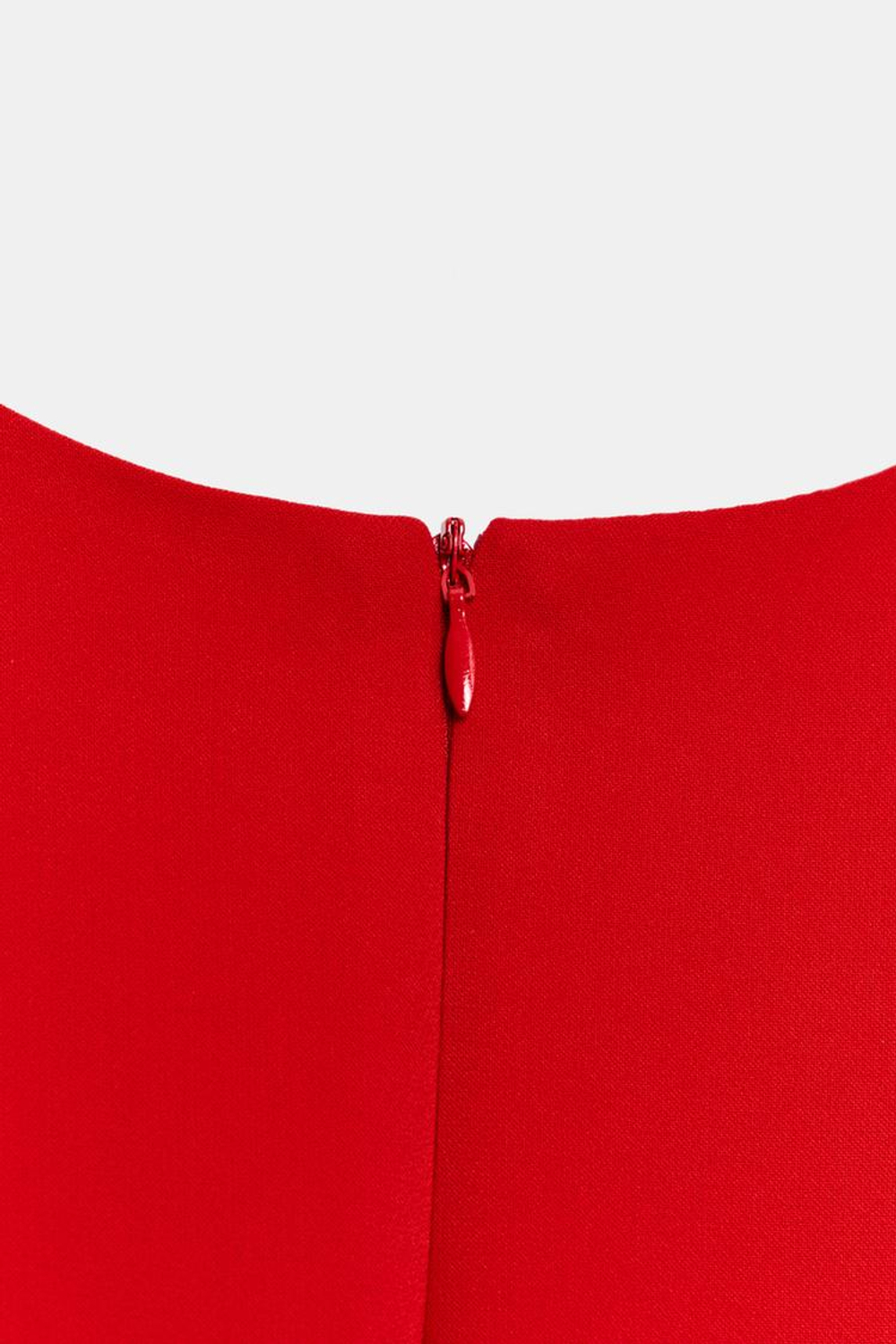 ZARA ПЛАТЬЕ МИДИ С КОРОТКИМИ РУКАВАМИ, КРАСНЫЙ