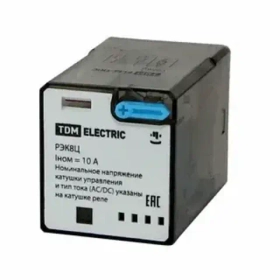 Реле РЭК8Ц/2 10А 24В DC (без разъема Р8Ц арт. SQ1503-0019) TDM SQ0701-0104