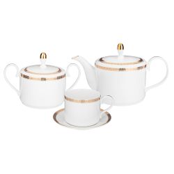 ЧАЙНЫЙ СЕРВИЗ LEFARD "CROWN" НА 6 ПЕР. 14 ПР. 1000/350/300 МЛ ЗОЛОТОЙ (КОР=4НАБ.)