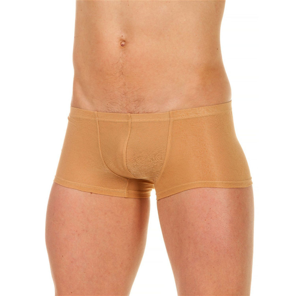 Бежевые трусы-хипсы с текстурой в виде роз на ткани Beige Rose Boxer (Размер: S) (Цвет: бежевый)
