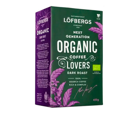 Кофе Löfbergs Organic Dark Roast, молотый, 450г. Лофбергс