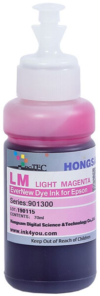 Чернила DCTec — HONGSAM водорастворимые для Epson серия: 901300 - Light Magenta (Светло пурпурный) 70 мл. с дозатором