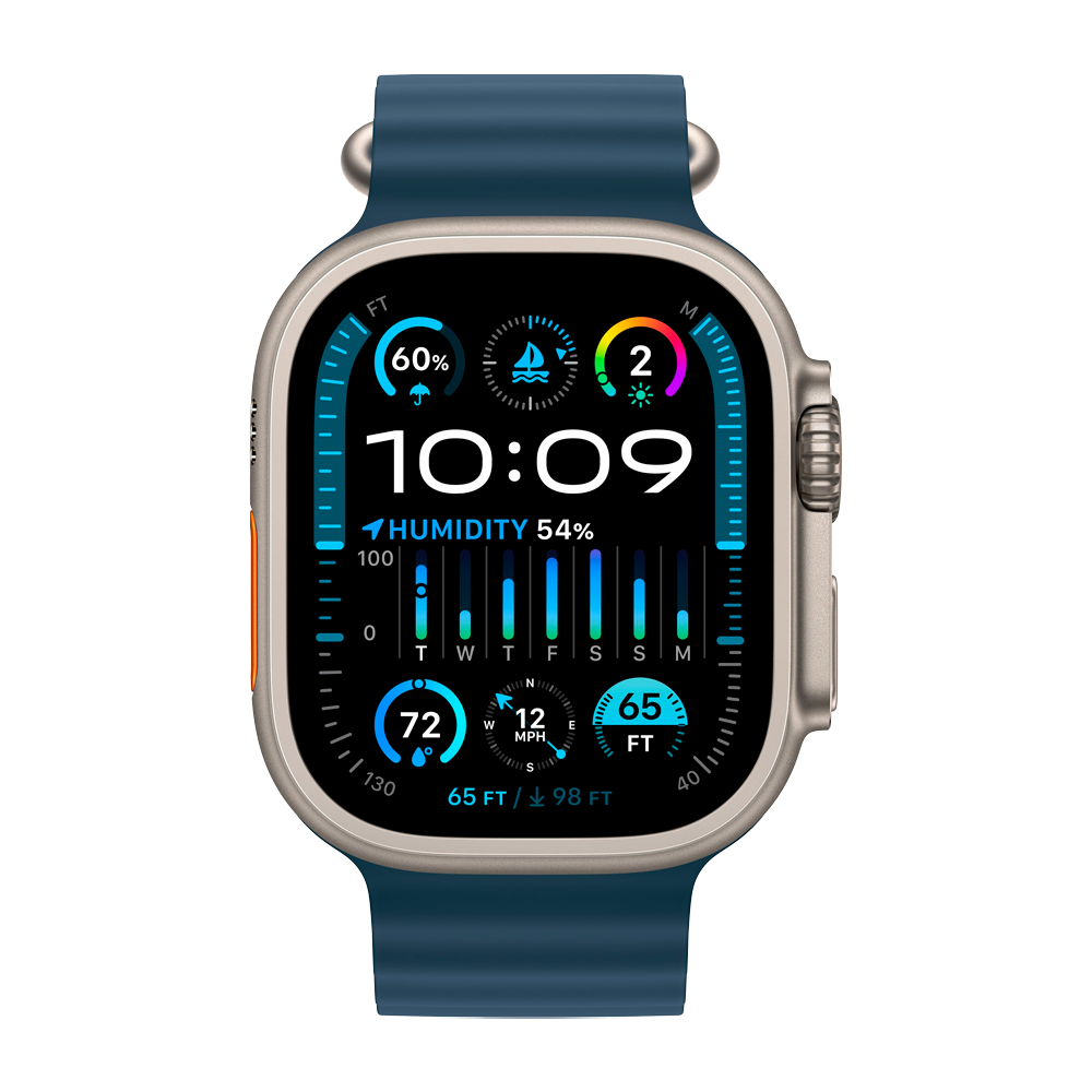 Умные часы Apple Watch Ultra 2 GPS + Cellular, 49mm, Titanium Blue Ocean Band (Синий)