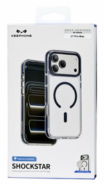 Накладка для i-Phone 17 Pro max Keephone Shockstar MagSnap сине-прозрачный