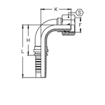 Фитинг DN 06 BSP (Г) 1/4 (90) (накидная гайка, o-ring)