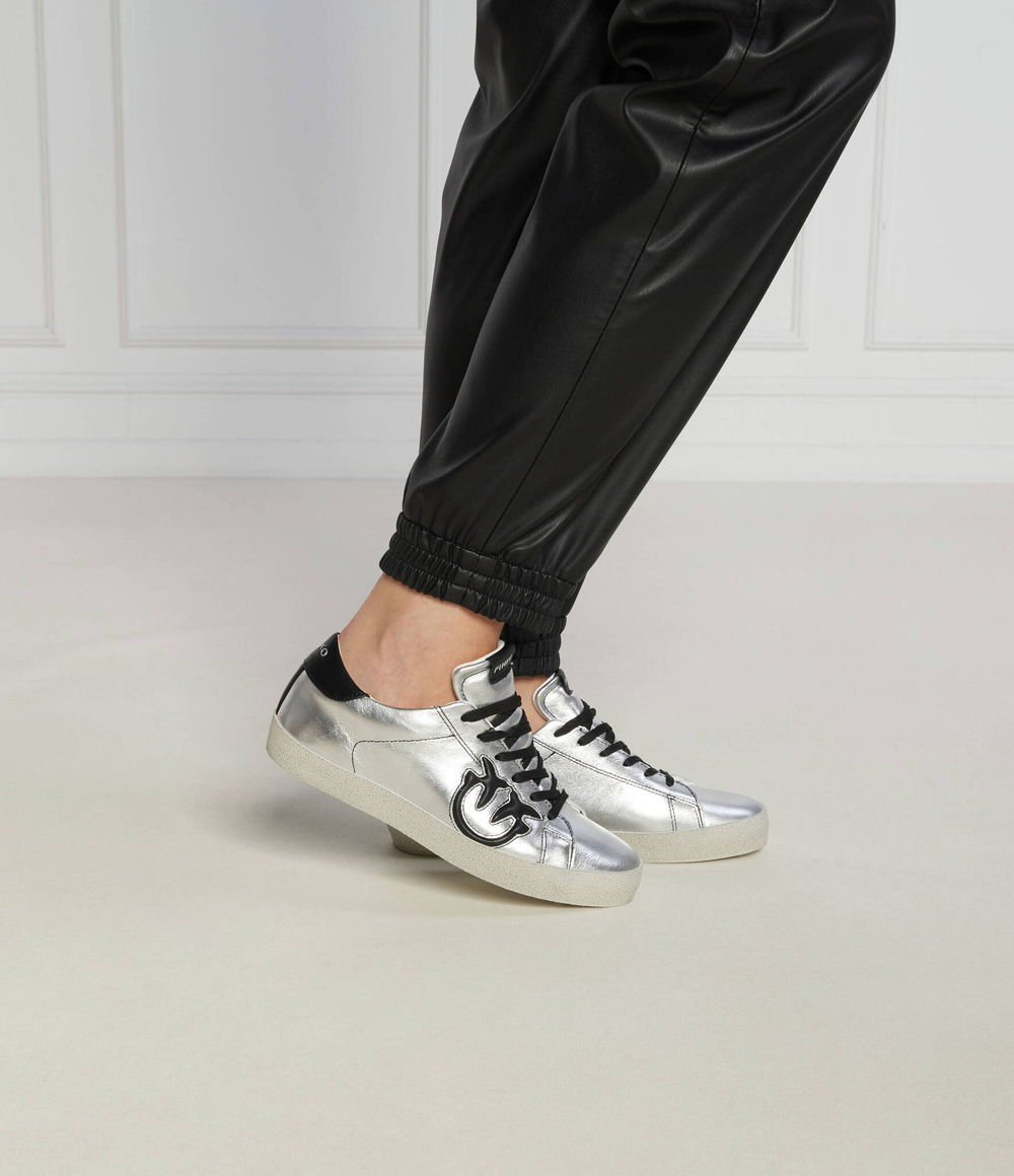 Кожаные кроссовки seattle sneaker pelle laminata Pinko - серебряный(101631 A12P)