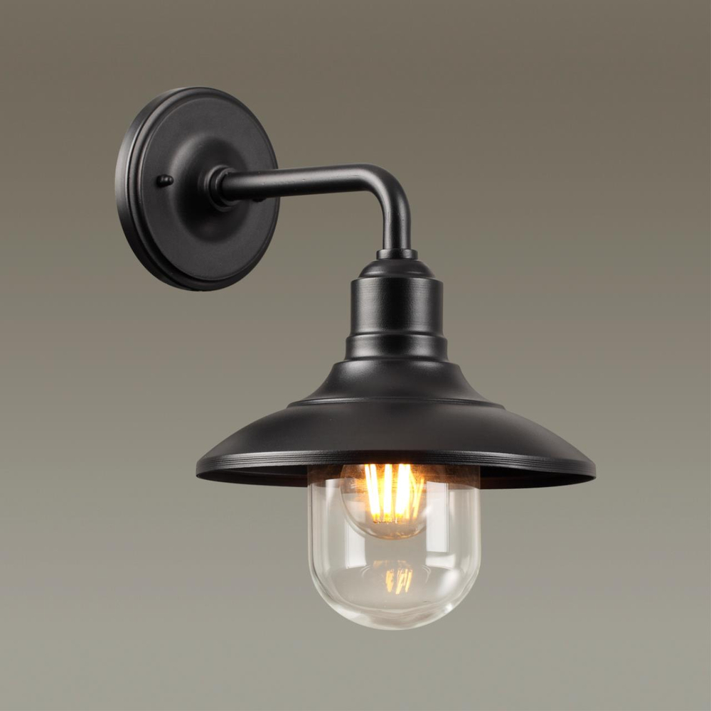 4965/1W NATURE ODL22 713 черный/стекло Ландшафтный настен.светильник E27 1*60W IP44 CAMPA