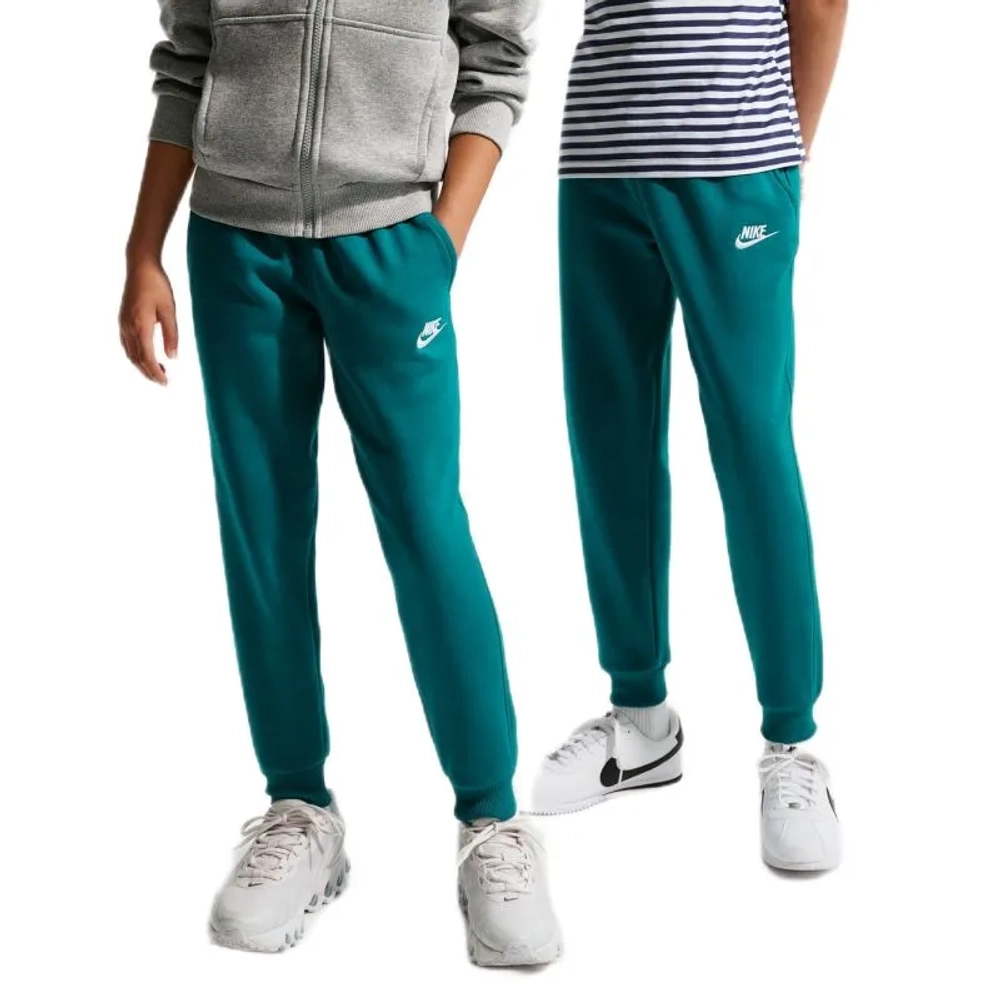 Брюки для девочки теннисные Nike Kids Club Fleece - bright spruce/white
