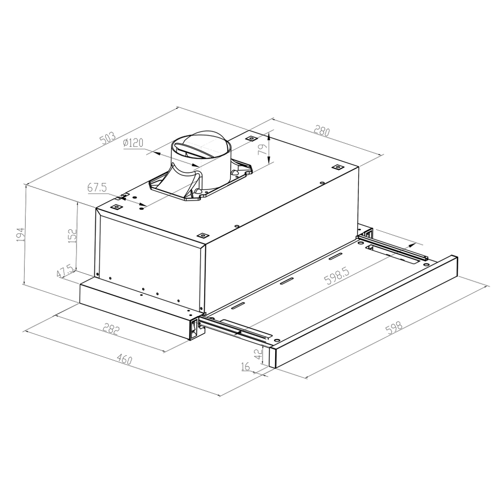 Телескопическая вытяжка Meferi SLIDEBOX60WH GLASS ULTRA фото 17