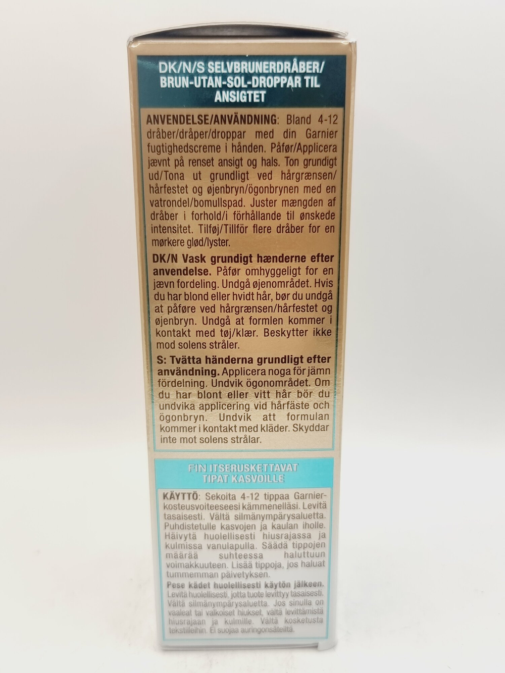 Капли-автозагар для лица Garnier Ambre Solaire Natural Bronzer с гиалуроновой кислотой и кокосовой водой 30 мл ( Из Финляндии )
