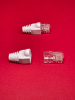 50 пар. Коннектор и колпачок для интернет кабеля RJ45 cat.5e 8P8C, неэкранированный, штекер для витой пары, для разъемов коннектора патч корда, для интернет кабеля диаметр 6,5 мм, белый