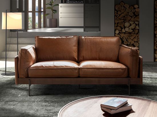 Диван 2-местный 6222 SL Angel Cerda из табачно-коричневой кожи