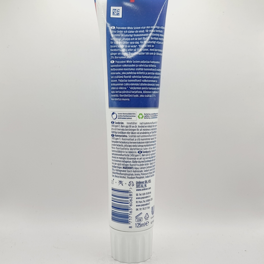 Зубная паста Pepsodent White System с фтором 125 мл (из Финляндии)