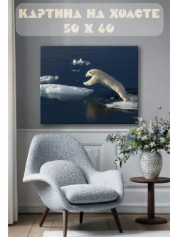 Картина на стену 40 X 50 Белый медведь