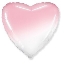 Сердце 32" Бело-розовый градиент / White-Pink gradient Fm