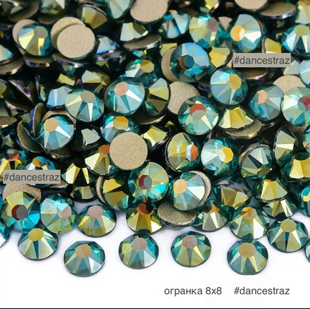 Стразы клеевые, Blue zircon AB 8*8, P56, SS20, 1440, (F2)