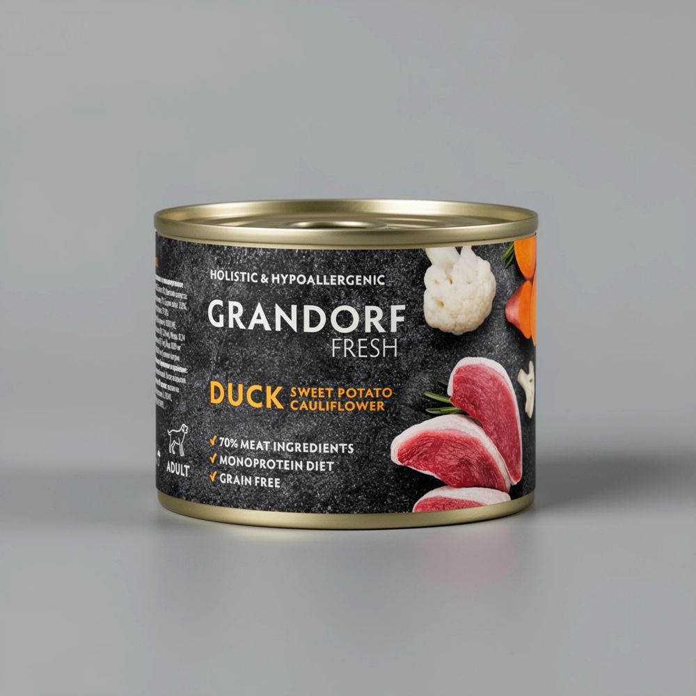 Консервы GRANDORF FRESH для собак, паштет из говядины с цукини и морковью