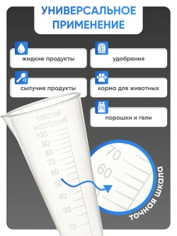 Мензурка п/п коническая 100 мл, Лаборио
