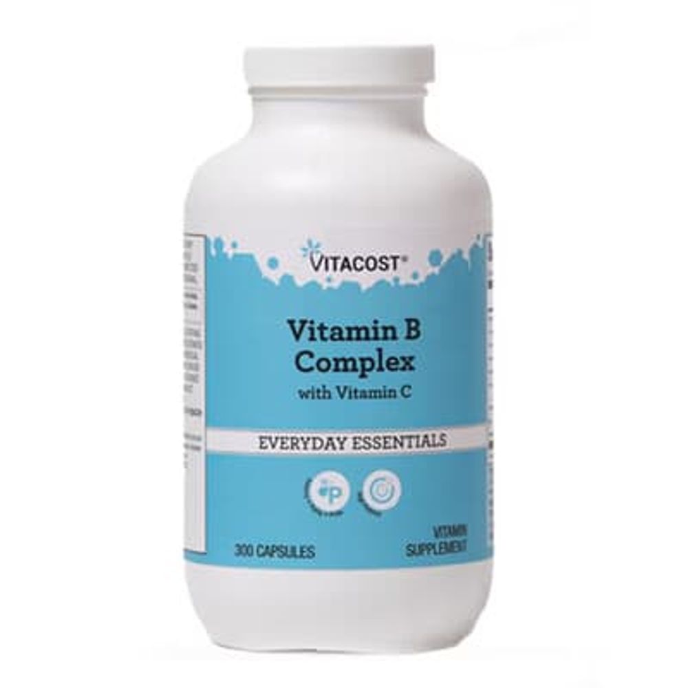 Vitacost, комплекс витаминов группы B с витамином C, 300 капсул
