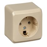 Schneider Electric ЭТЮД Крем Розетка 1-местная открытая установка с заземляющими контактами PA16-003K