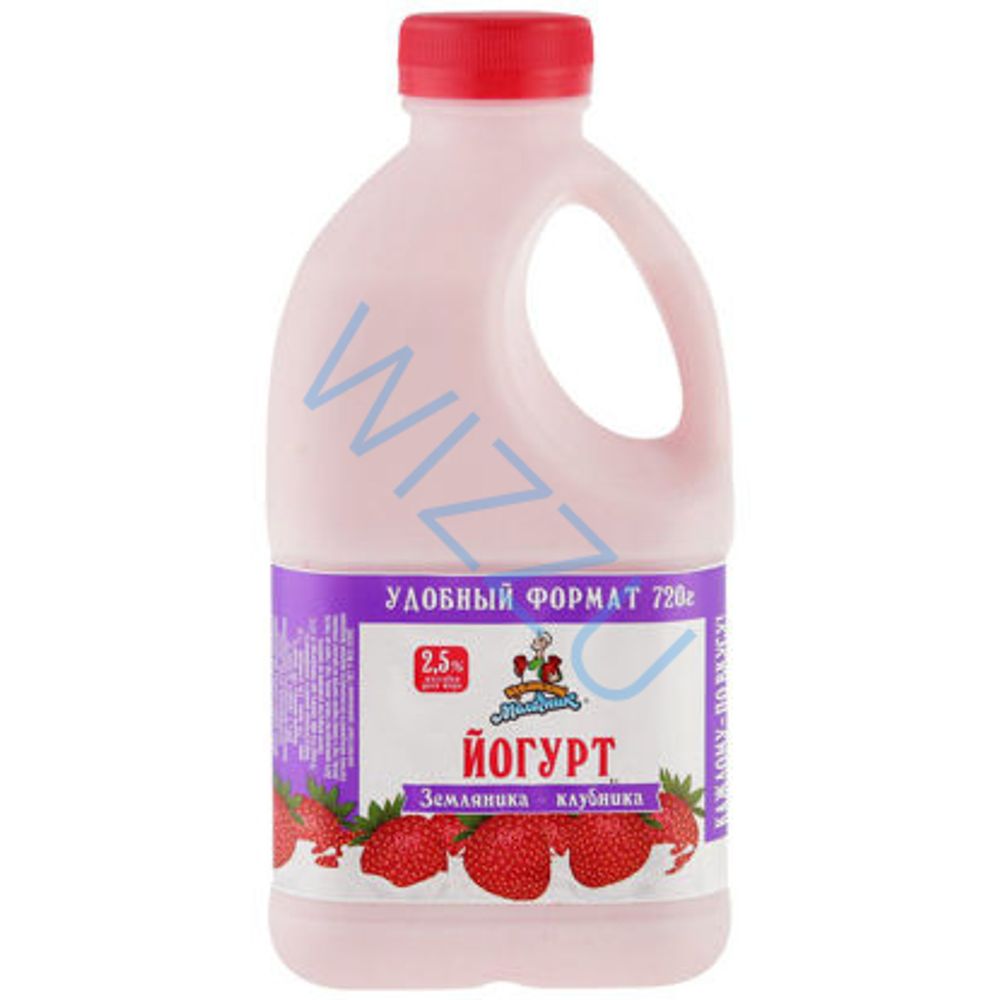Йогурт Земляника-клубника 2,5%, канистра, 720г, т/п