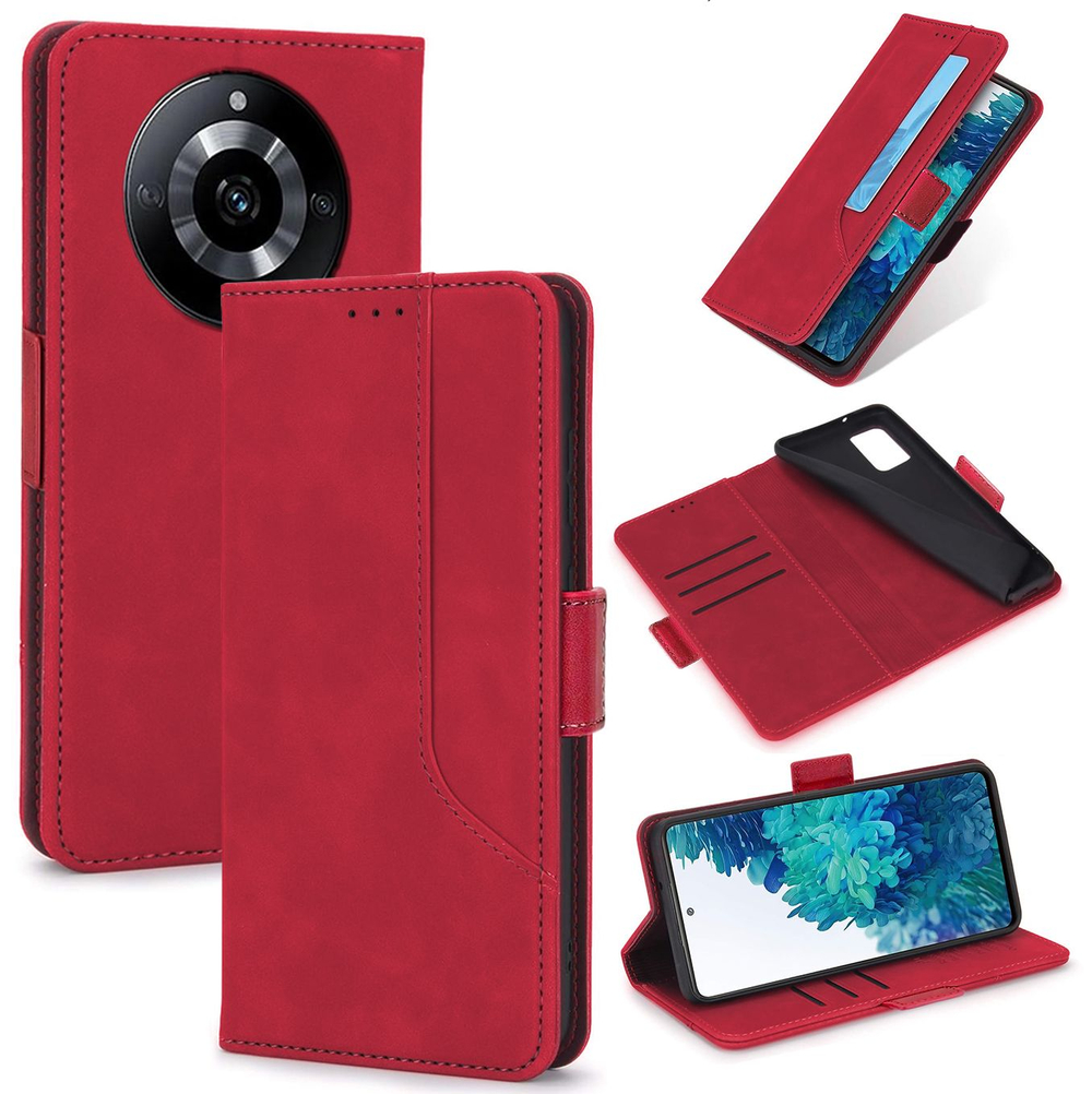 Стильный чехол-книжка из кожи для REALME 11 PRO/ 11 PRO PLUS с отделом для наличных, 3 слотами для карт и подставкой