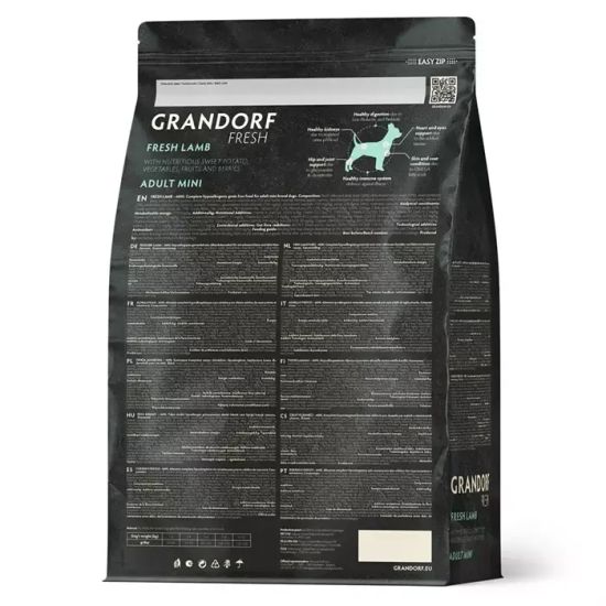 Grandorf Fresh Сухой корм для взрослых собак мелких пород с ягненком и бататом