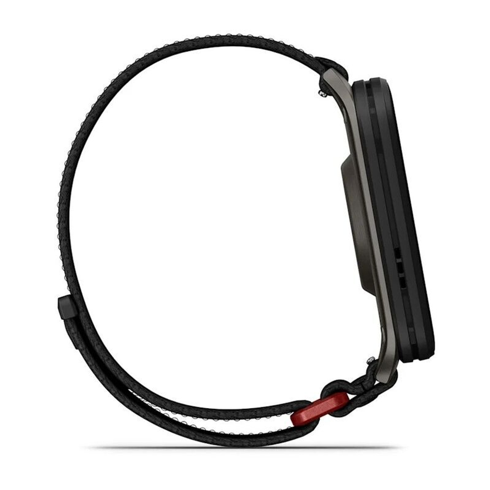 Смарт часы Garmin Venu X1 черные с серой титановой крышкой, черным нейлоновым ремешком