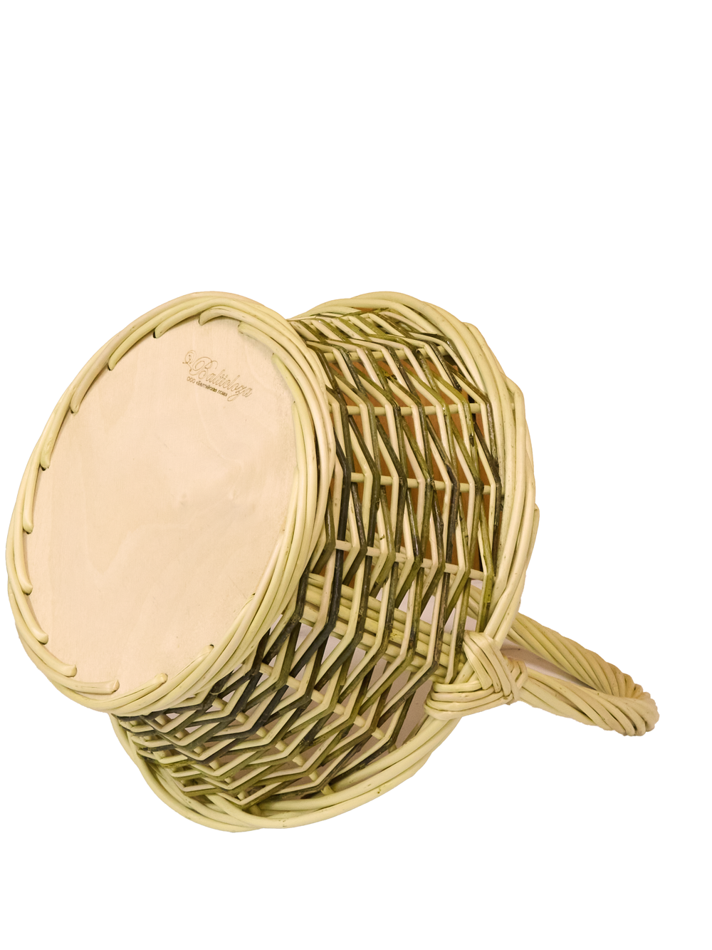Корзина круглая подарочная для цветов, фруктов, арт. ND260GRW, диаметр 25 см, высота борта 11 см, высота с ручкой 30 см