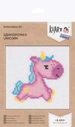 Набор для вышивания нитками Klart, Единорожка, 10,5х10 см