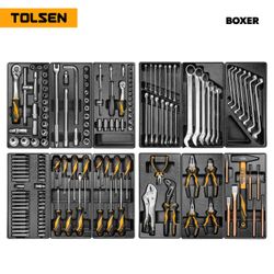 TOLSEN (TT85415P) Набор инструментов 157 предметов, "BOXER", в черной тележке, в комплекте гайковерт TT73362