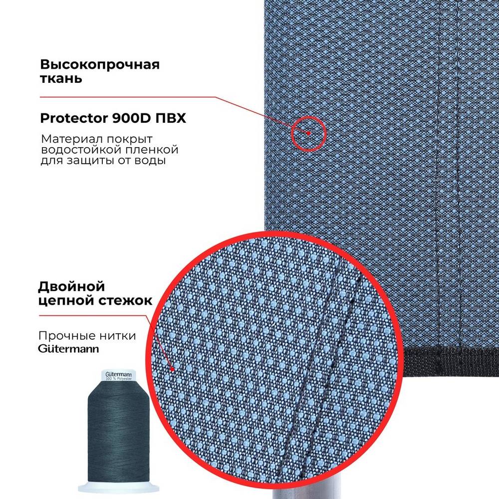 Стул большой со спинкой складной туристический/походный для рыбалки, синий, ХСН