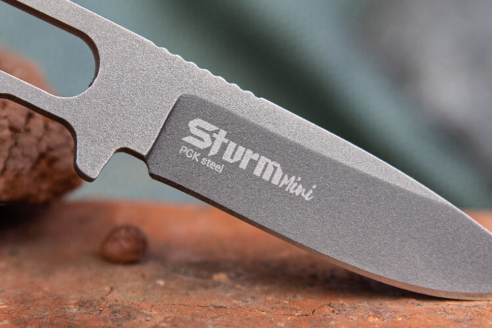 Нож Kizlyar Supreme STURM mini PGK TW LS (TacWash, Leather Sheath)