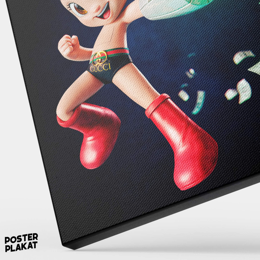 Картина для интерьера Астробой / Astro Boy на холсте, персонажи мультфильма, холст с печатью на подрамнике, на стену, Постер Плакат