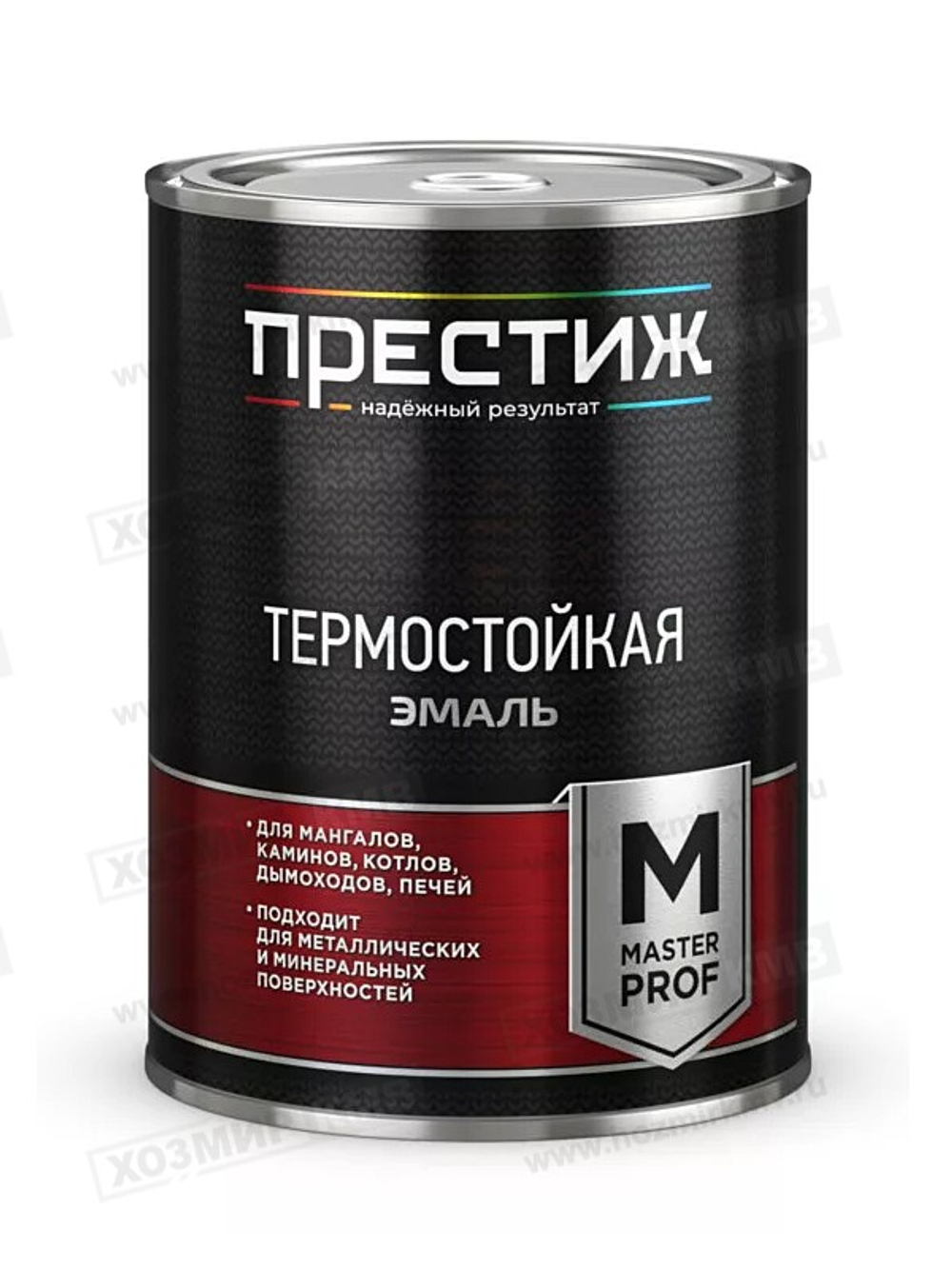 0,4 кг (ПРЕСТИЖ) Эмаль ТЕРМОСТОЙКАЯ 900С ЧЕРНАЯ