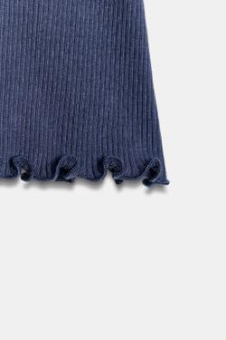 ZARA ХЛОПКОВАЯ МАЙКА В РУБЧИК, СИНИЙ