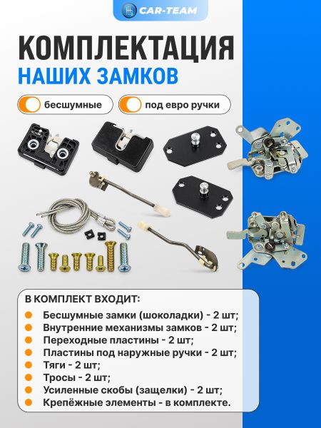 Бесшумные замки дверей на на Лада Нива 4x4 (2121, 2131, 21214, Urban) под Евроручки