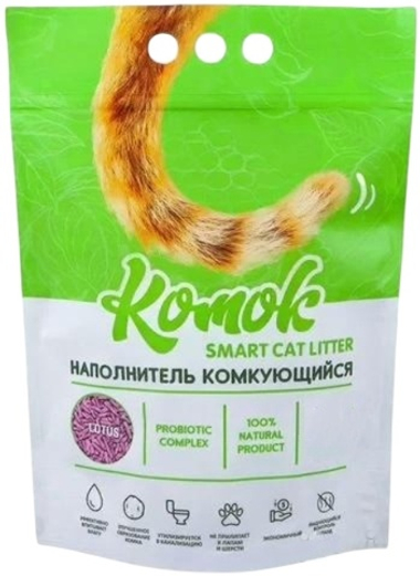 Наполнитель КОМОК Smart Cat Litter Lotus комкующийся для кошек 5 л