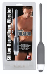 Серый вибратор для уретры Silicone Dilator (Цвет: серый)