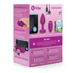 Вибрирующая втулка цвета фуксии b-Vibe Vibrating Jewel Plug S/M BV-030-FUC