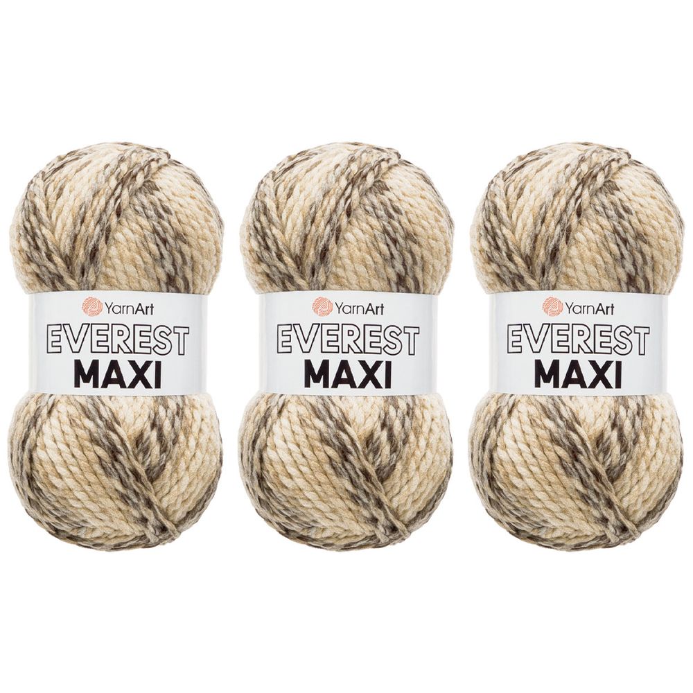 Пряжа YarnArt (ЯрнАрт) Everest Maxi / уп.3 мот. по 200 г, 134 м, 8022 меланж