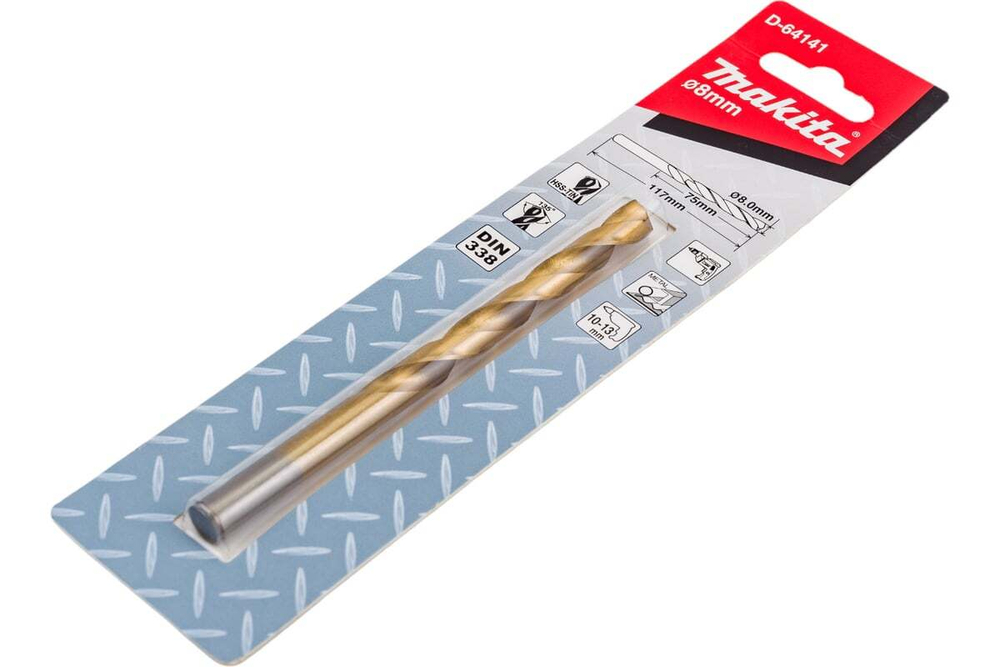 Сверло Makita по металлу HSS-TiN Economy 8*75*117 D-64141