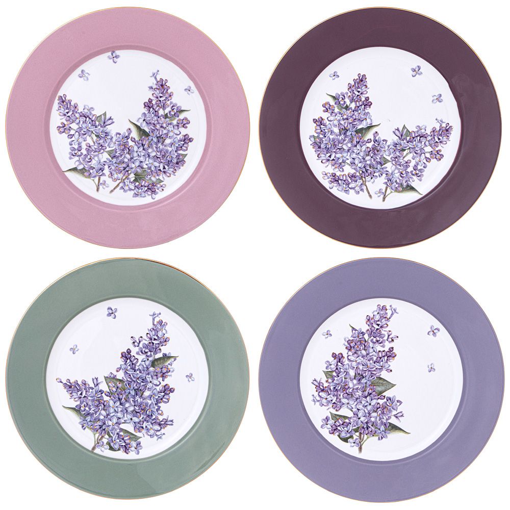 НАБОР ТАРЕЛОК ЗАКУСОЧНЫХ LEFARD "LILAC" 4 ШТ. 20,5 СМ МИКС (КОР=12НАБ.)