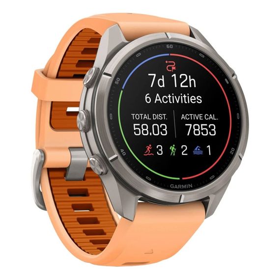 Часы Garmin Fenix 9 Pro 43 мм AMOLED Titanium Shell Pink / Autumn Orange (010-04335-06)
