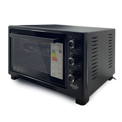 Мини-печь Ginzzu HOT-143 black, 45л, 6 режимов, гриль, конвекция, подсветка, таймер, вертел 1800Вт